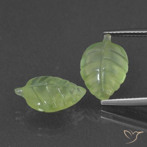 10.14ctw Naturel Vert jaunâtre Préhnite, Fantaisie, Translucide