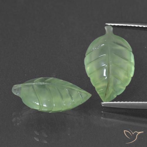 14.47ctw Naturel Vert moyen Préhnite, Fantaisie, Translucide