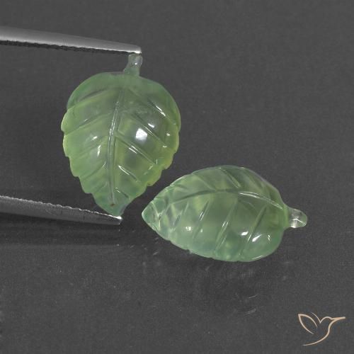 10.56ctw Naturel Vert poire pâle Préhnite, Fantaisie, Translucide