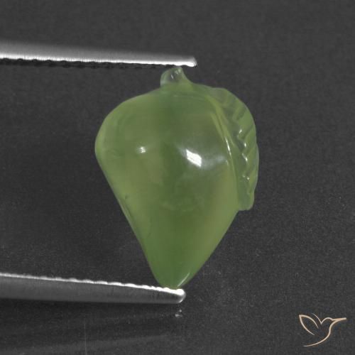 6.02ct Naturel Vert chaud Préhnite, Fantaisie, Translucide