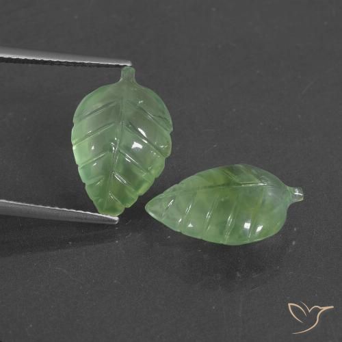 11.57ctw Naturel Vert moyen Préhnite, Fantaisie, Translucide