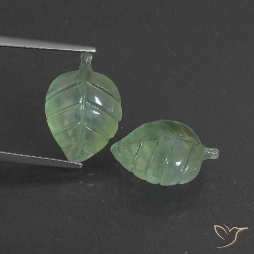 10.15ctw Naturel Vert poire léger Préhnite, Fantaisie, Translucide