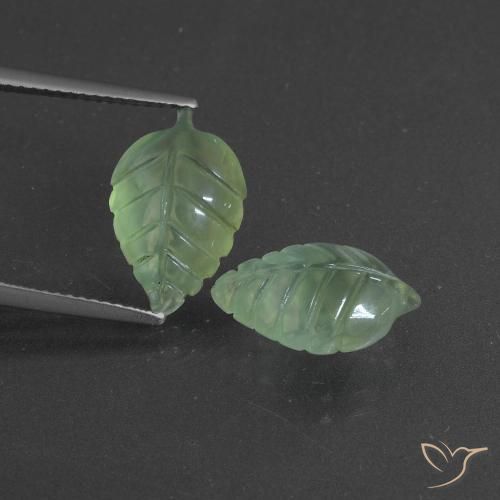 9.01ctw Naturel Vert poire léger Préhnite, Fantaisie, Translucide
