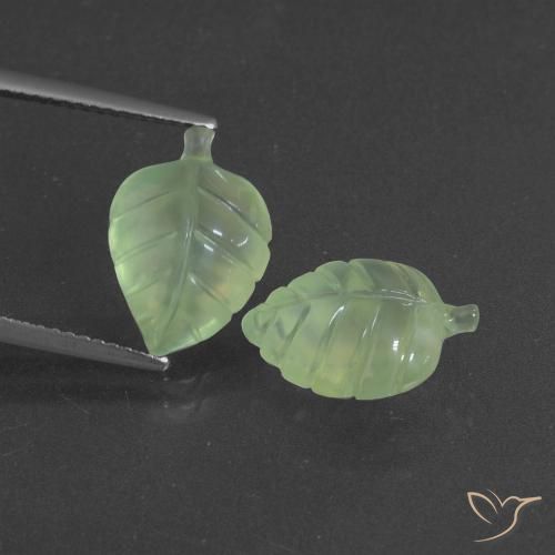8.38ctw Naturel Vert poire pâle Préhnite, Fantaisie, Translucide