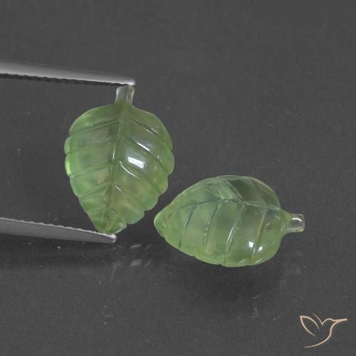7.88ctw Naturel Vert moyen Préhnite, Fantaisie, Translucide