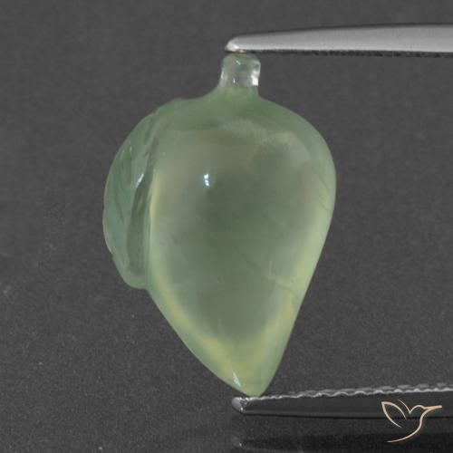 6.75ct Naturel Vert moyen Préhnite, Fantaisie, Translucide