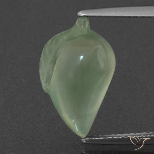 7.18ct Naturel Vert poire léger Préhnite, Fantaisie, Translucide