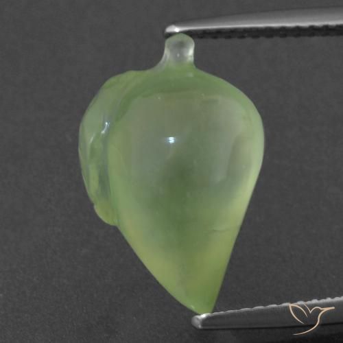 8.47ct Naturel Vert moyen Préhnite, Fantaisie, Translucide