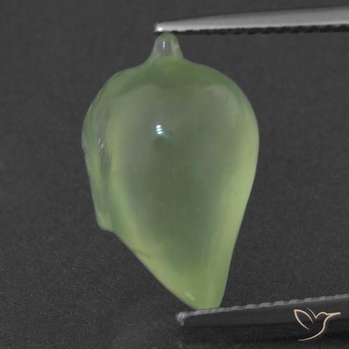 7.94ct Naturel Vert poire pâle Préhnite, Fantaisie, Translucide