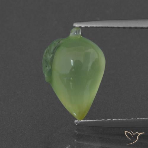 5.23ct Naturel Vert chaud Préhnite, Fantaisie, Translucide