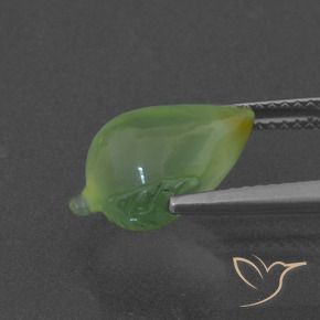 Préhnite Vert chaud naturelle Fantaisie, 5.23 ct, Translucide