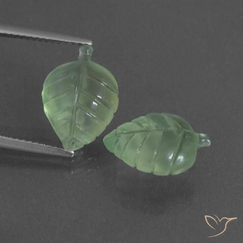 8.81ctw Naturel Vert terreux pâle Préhnite, Fantaisie, Translucide