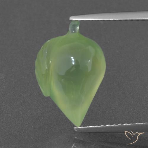 6.62ct Naturel Vert poire pâle Préhnite, Fantaisie, Translucide