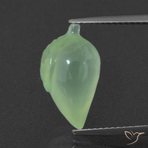 5.55ct Naturel Vert moyen Préhnite, Fantaisie, Translucide