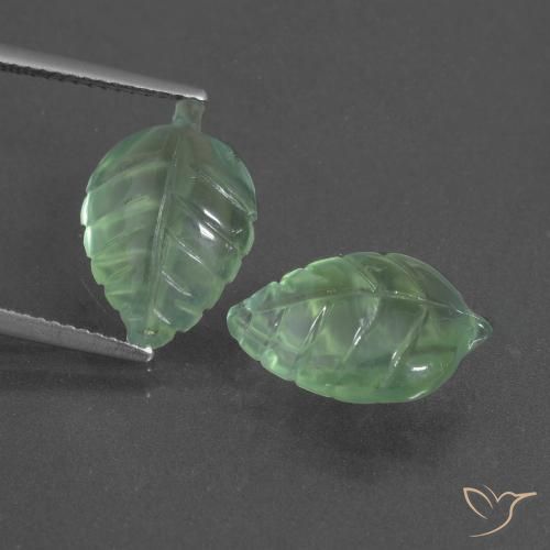 9.91ctw Naturel Vert chaud Préhnite, Fantaisie, Translucide
