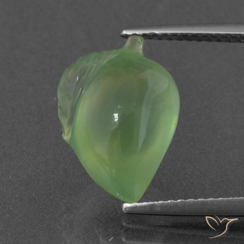 7.00ct Naturel Vert moyen Préhnite, Fantaisie, Translucide