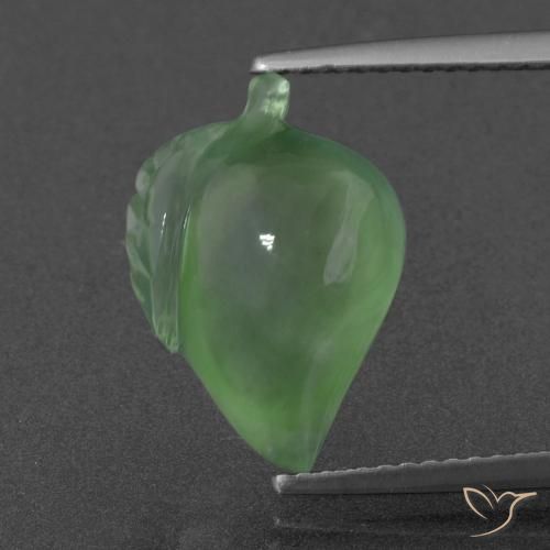 6.40ct Naturel Vert moyen Préhnite, Fantaisie, Translucide