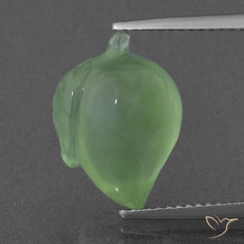 8.31ct Naturel Vert poire Préhnite, Fantaisie, Translucide