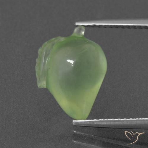 5.90ct Naturel Vert jaunâtre Préhnite, Fantaisie, Translucide