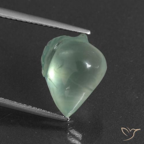 7.30ct Naturel Vert clair Préhnite, Fantaisie, Translucide