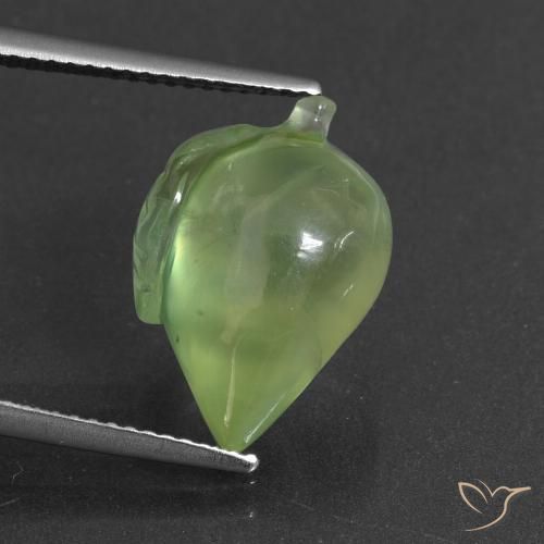 10.14ct Naturel Vert moyen Préhnite, Fantaisie, Translucide