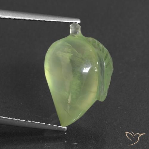 10.11ct Naturel Vert jaunâtre Préhnite, Fantaisie, Translucide