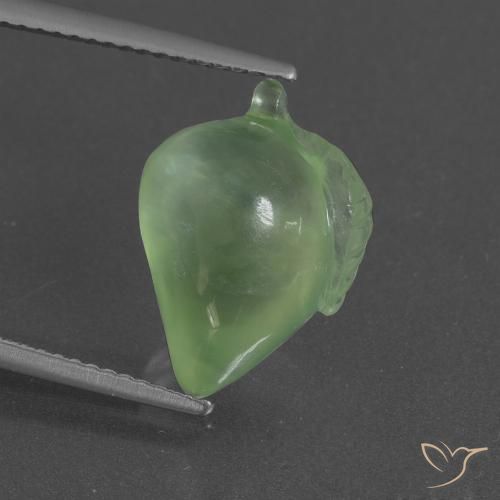 8.27ct Naturel Vert moyen Préhnite, Fantaisie, Translucide