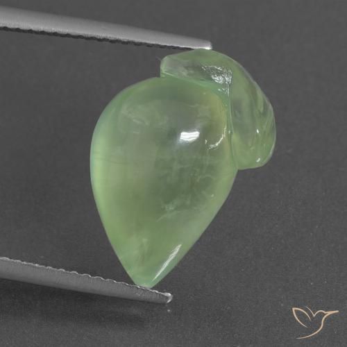 10.20ct Naturel Vert moyen Préhnite, Fantaisie, Translucide