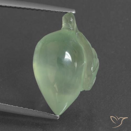 10.77ct Naturel Vert jaune léger Préhnite, Fantaisie, Translucide