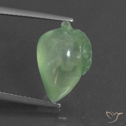 8.31ct Naturel Vert moyen Préhnite, Fantaisie, Translucide