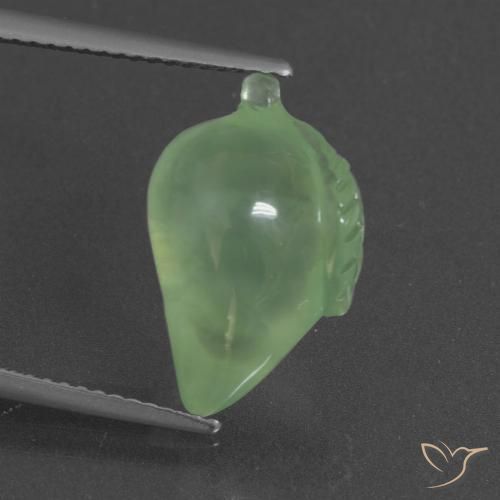 8.55ct Naturel Vert poire Préhnite, Fantaisie, Translucide