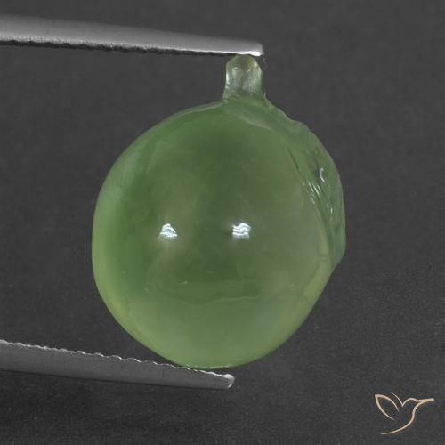 13.40ct Naturel Vert poire pâle Préhnite, Fantaisie, Translucide