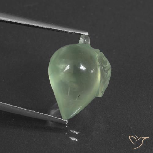 9.98ct Naturel Vert poire léger Préhnite, Fantaisie, Translucide