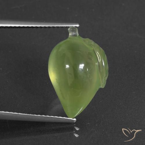 12.43ct Naturel Vert citron Préhnite, Fantaisie, Translucide