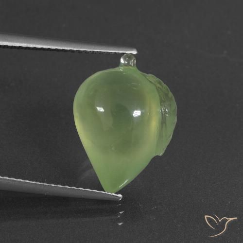 10.93ct Naturel Vert jaunâtre Préhnite, Fantaisie, Translucide