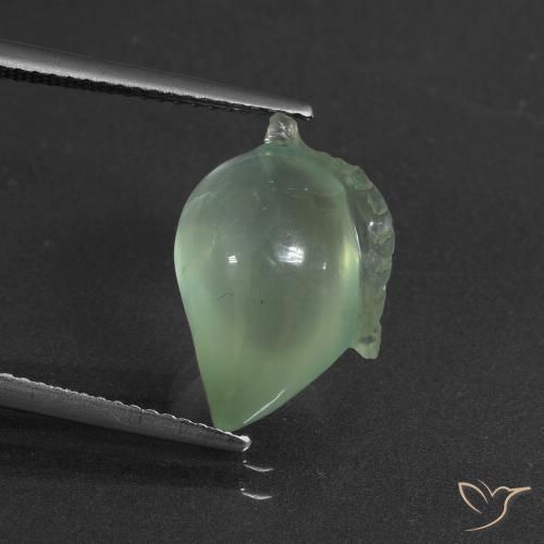 8.66ct Naturel Vert jaune léger Préhnite, Fantaisie, Translucide