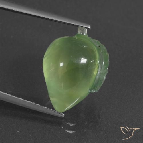 11.03ct Naturel Vert moyen Préhnite, Fantaisie, Translucide