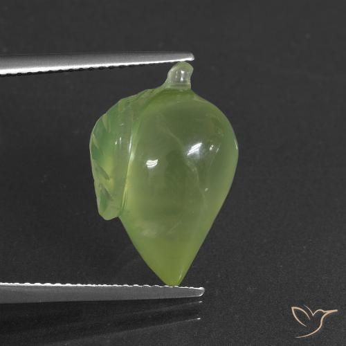 12.14ct Naturel Vert chaud Préhnite, Fantaisie, Translucide
