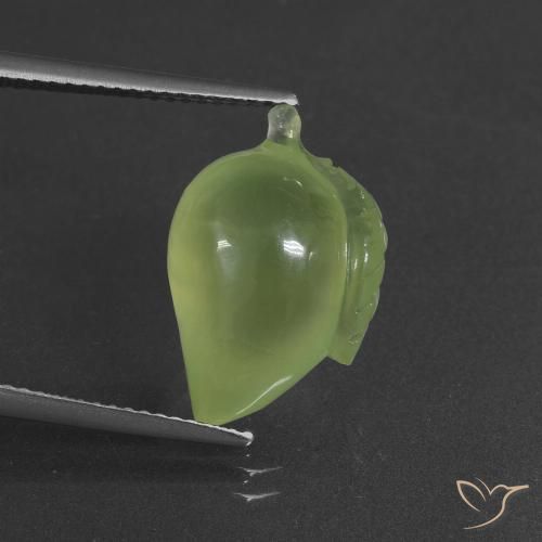 10.63ct Naturel Vert jaunâtre Préhnite, Fantaisie, Translucide