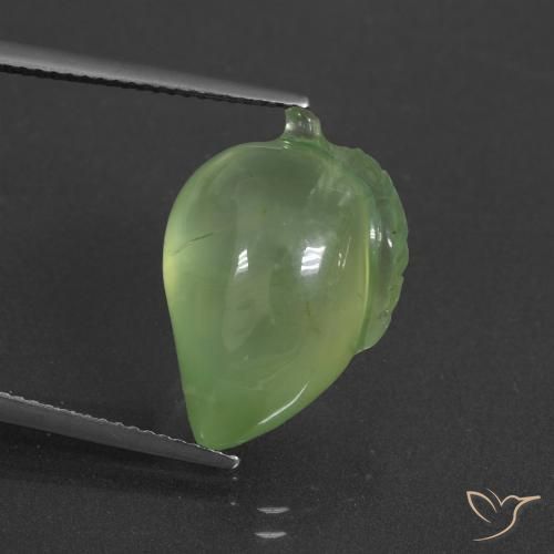 16.61ct Naturel Vert moyen Préhnite, Fantaisie, Translucide