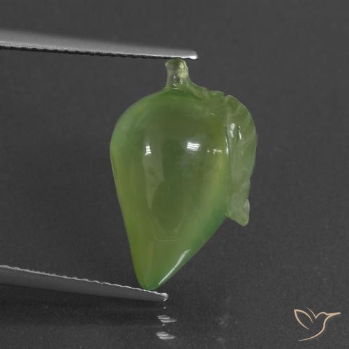 11.58ct Naturel Vert moyen Préhnite, Fantaisie, Translucide