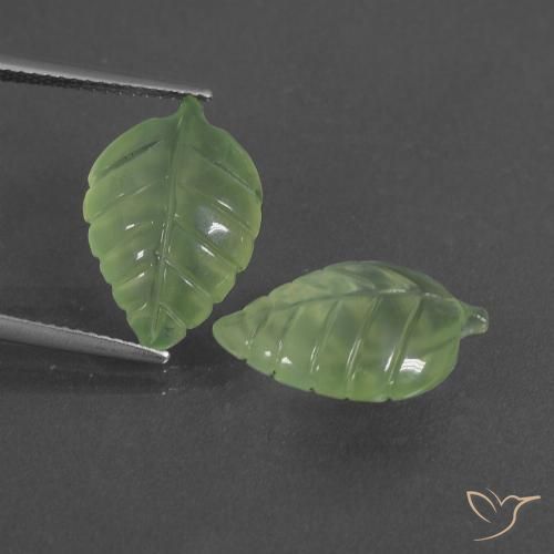 13.24ctw Naturel Vert poire pâle Préhnite, Fantaisie, Translucide
