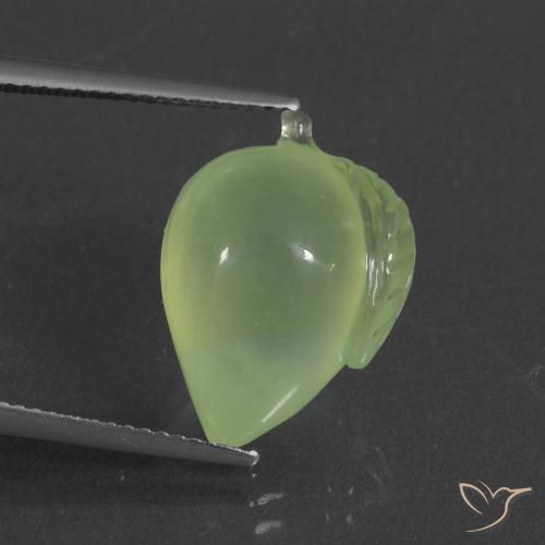 12.94ct Naturel Vert jaunâtre Préhnite, Fantaisie, Translucide