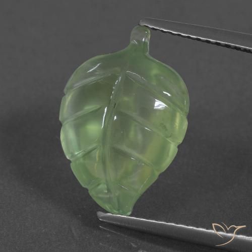6.07ct Naturel Vert poire pâle Préhnite, Fantaisie, Translucide