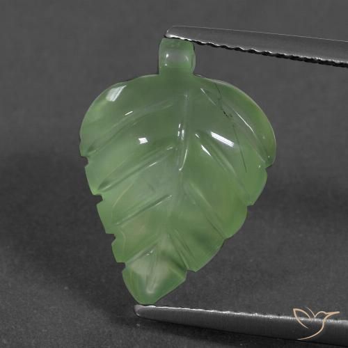 6.27ct Naturel Vert poire Préhnite, Fantaisie, Translucide