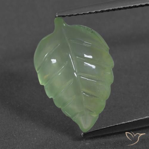 6.06ct Naturel Vert moyen Préhnite, Fantaisie, Translucide