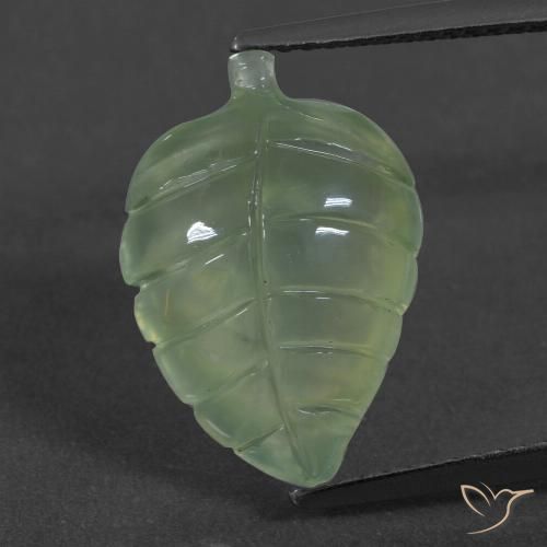 6.83ct Naturel Vert poire pâle Préhnite, Fantaisie, Translucide
