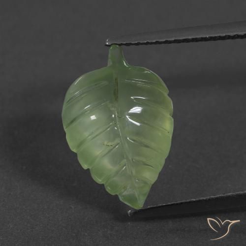5.61ct Naturel Vert moyen Préhnite, Fantaisie, Translucide