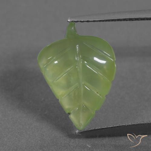 5.65ct Naturel Vert chaud Préhnite, Fantaisie, Translucide