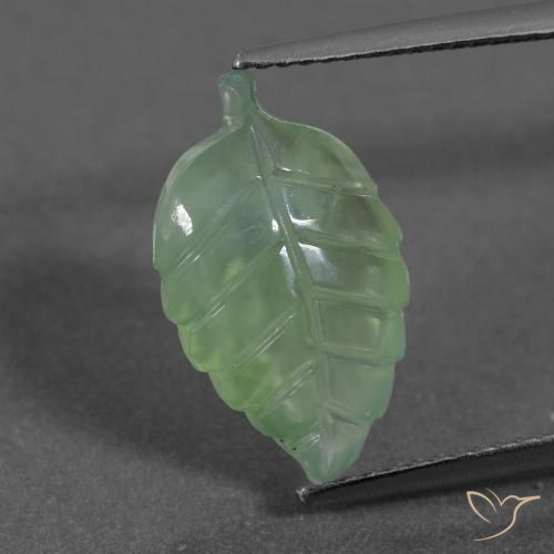 5.39ct Naturel Vert poire léger Préhnite, Fantaisie, Translucide